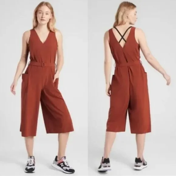Athleta Sarasota Wide Leg Cropped Jumpsuit - Picture 3 of 6